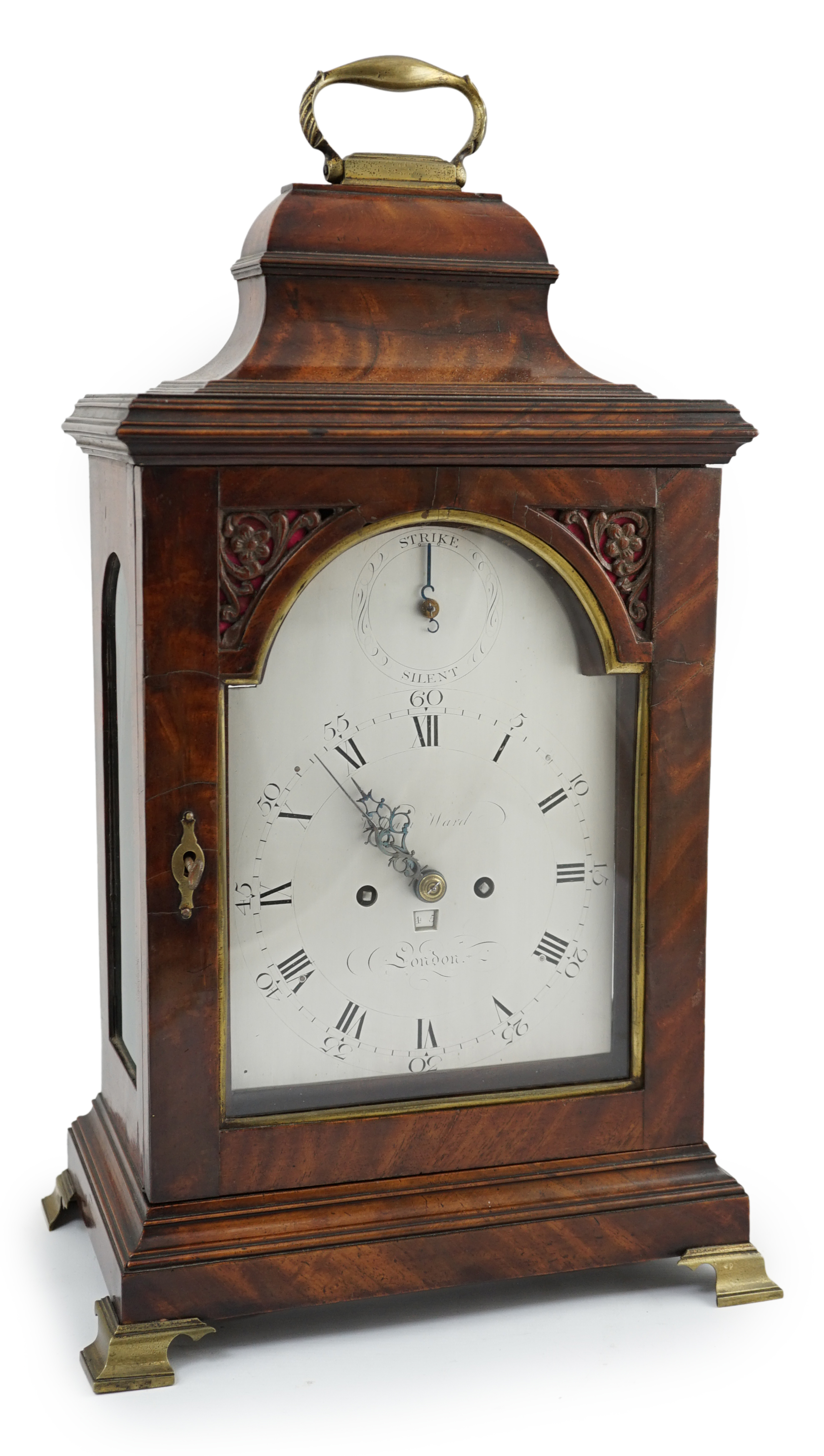 William Ward of London. A George III mahogany bracket clock